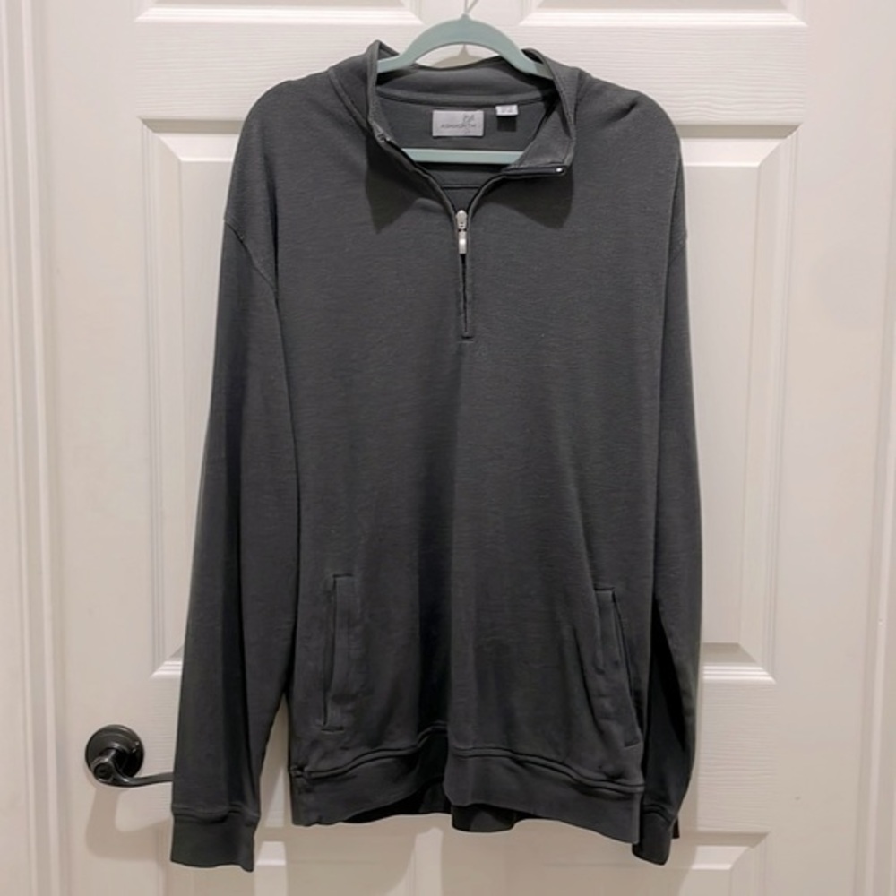 Ashworth Herringbone Long Sleeve 1/4 Zip Up Pullover